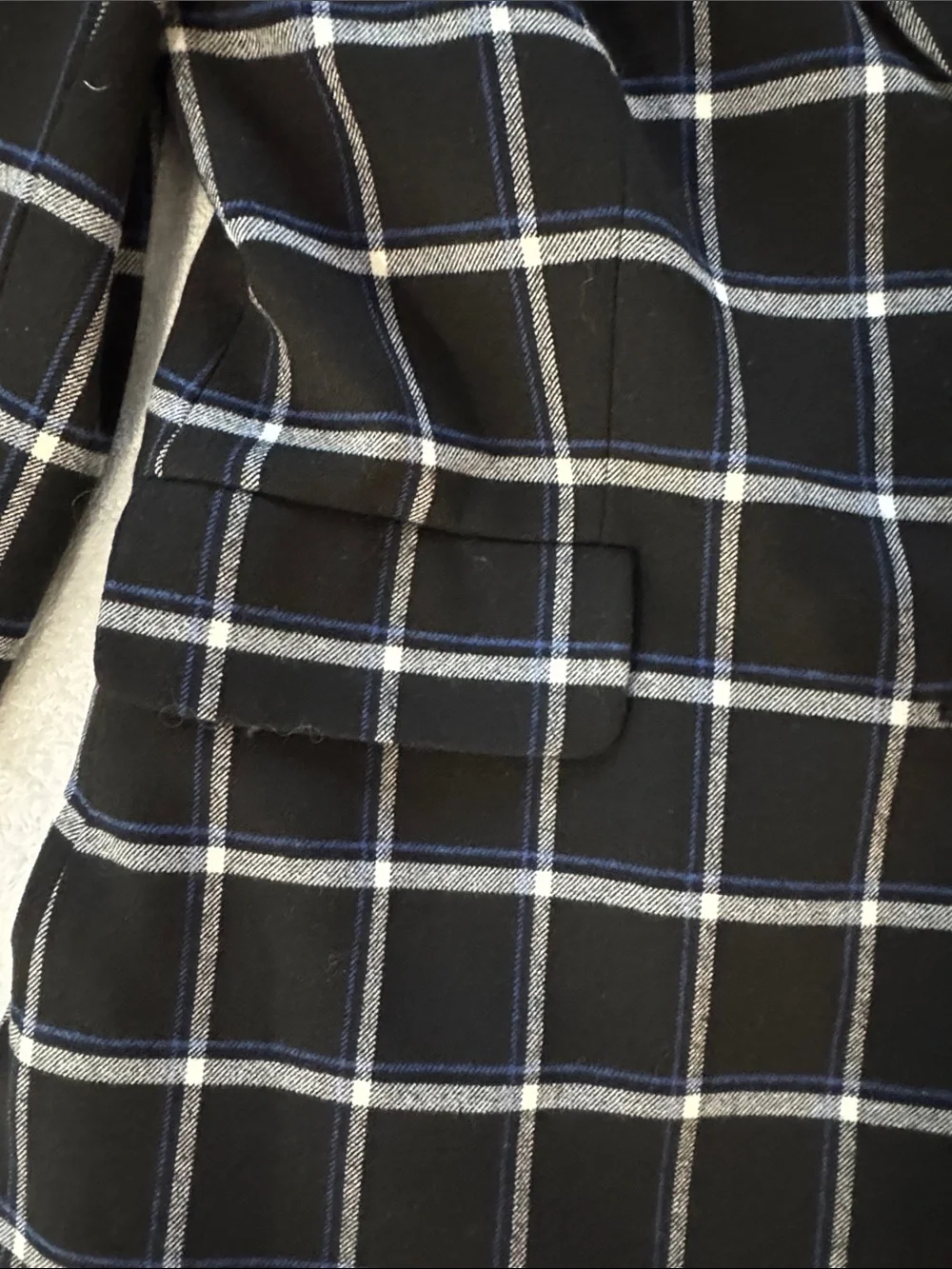 10 Crosby Derek Lam Black Windowpane Plaid Blazer